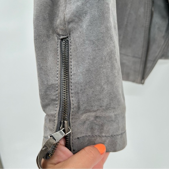 CASTRO Leather jacket genuine leather moto jacket green grey color - Picture 12 of 16